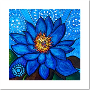 Voice: Throat Chakra Blue Lotus Meditation Posters and Art